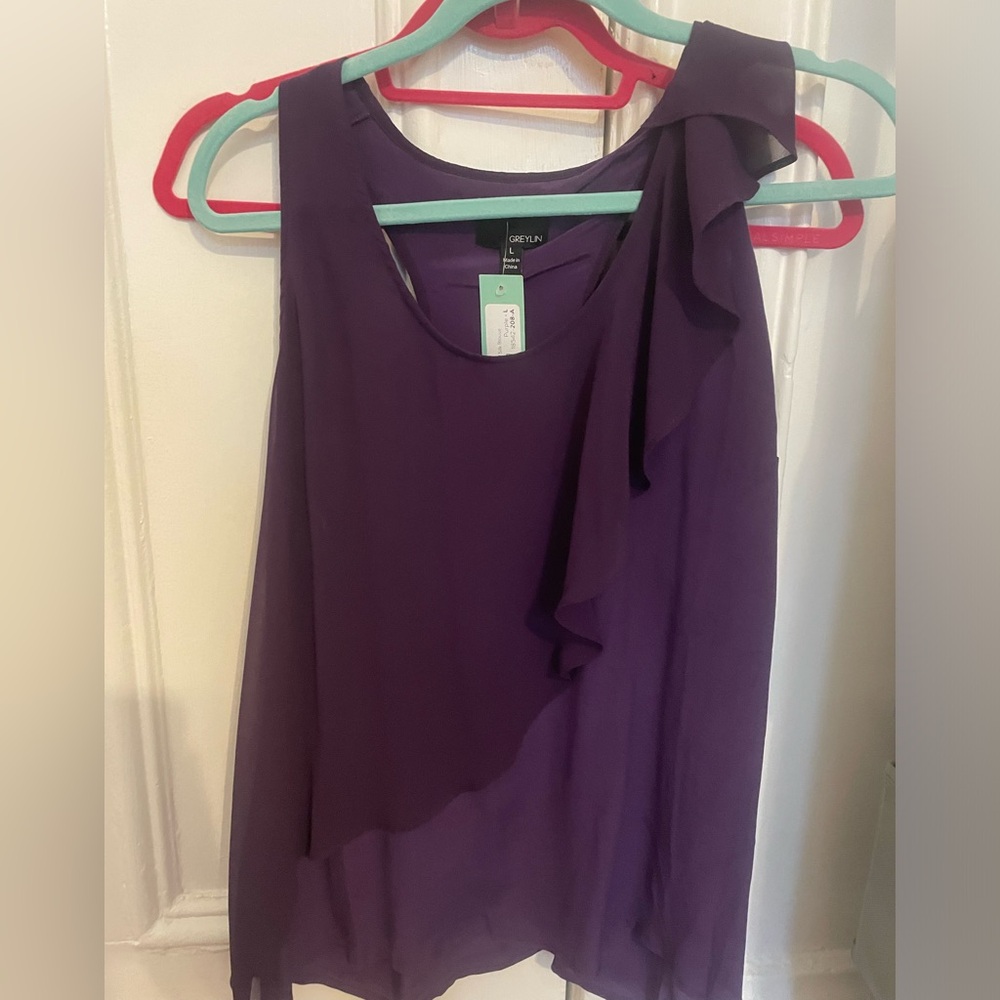 Greylin purple blouse size L